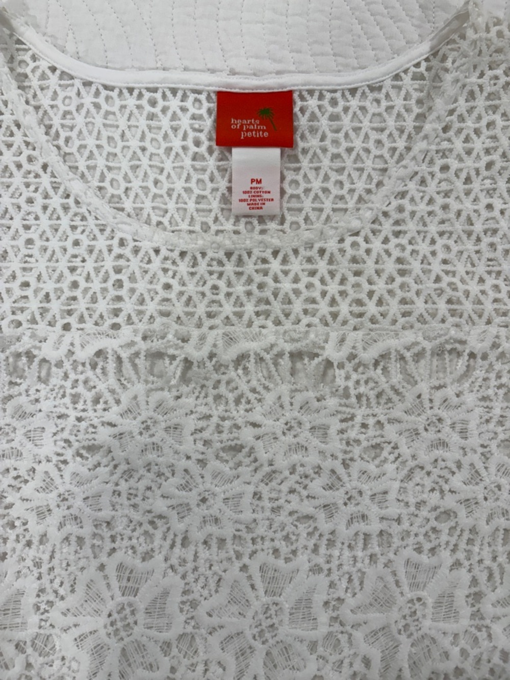 hearts of palm White Crochet Lace Short Sleeve Top - Picture 2 of 11